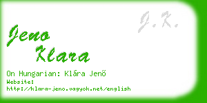 jeno klara business card
